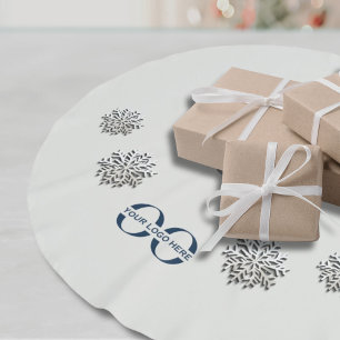 Elegante Schneeflocken mit individuellem Logo Polyester Weihnachtsbaumdecke