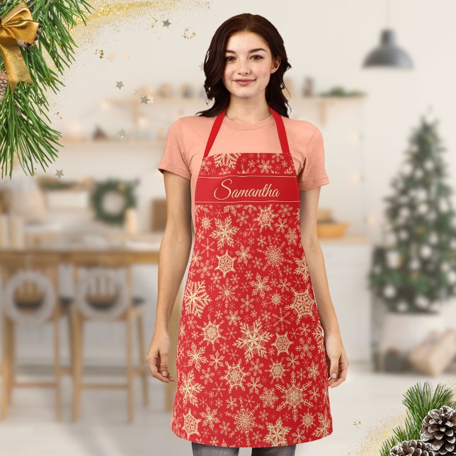 Elegante Schneeflocken Mit Monogramm Schürze (Von Creator hochgeladen)