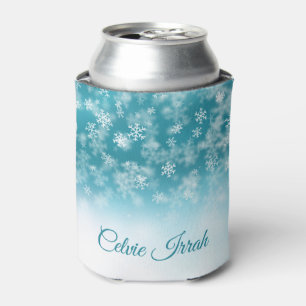Elegante Schneeflocken Personalisiert   Can Cooler Dosenkühler