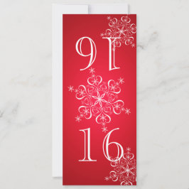 Elegante Schneeflocken Rot 2 Tischnummer