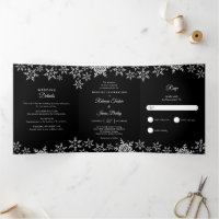 Elegante Schneeflocken Schwarz & Weiß Winterhochze