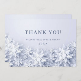 Elegante Schneeflocken Weihnachtsfeiertag im Unter Dankeskarte