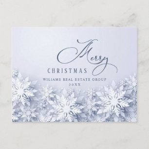 Elegante Schneeflocken Weihnachtsfeiertag im Unter Postkarte
