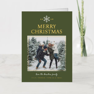 Elegante Schneeflocken-Weihnachtsfoto - Olive