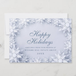 Elegante Schneeflocken Weihnachtsgrüße im Unterneh Feiertagskarte