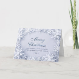 Elegante Schneeflocken Weihnachtsgrüße im Unterneh Feiertagskarte