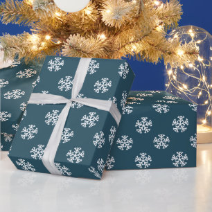Elegante Schneeflocken Weihnachtspapier Geschenkpapier