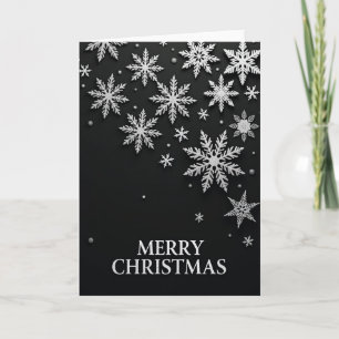 Elegante Schneekristall-Weihnachtskarte Karte