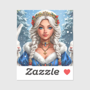 ❄️ Elegante Schneemädchen Winterzauber ✨ Aufkleber