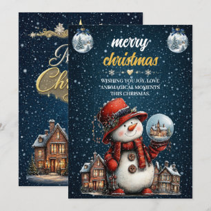 Elegante Schneemann-Weihnachtskarte zum Fest Feiertagskarte