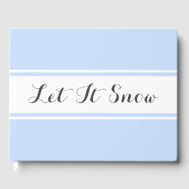 Elegante, schneesichere, blaue Streifen Gästebuch