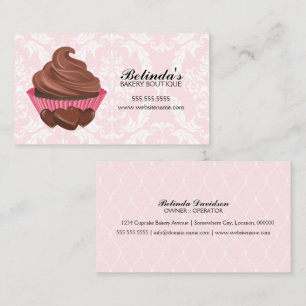 Elegante Schokoladen-Cupcake-Bäckerei Visitenkarte