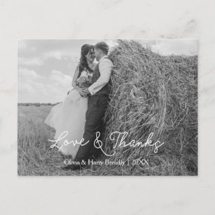 Elegante schöne Hochzeit Vielen Dank Postcard Postkarte