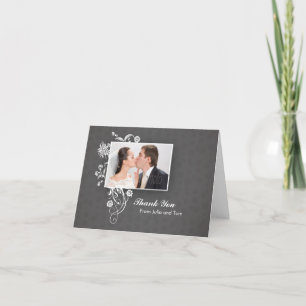 Elegante schöne Hochzeitsnotizkarte Dankeskarte