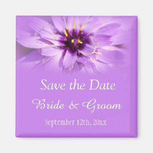 Elegante, schöne lila Daisy Save-the-Date Magnet