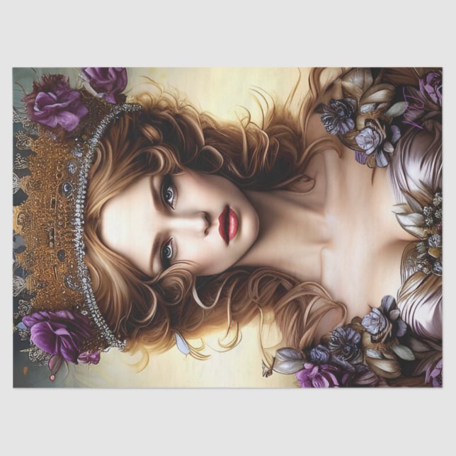 Elegante Schöne Prinzessin Lila Rose Entdecken Seidenpapier (Vorderseite)