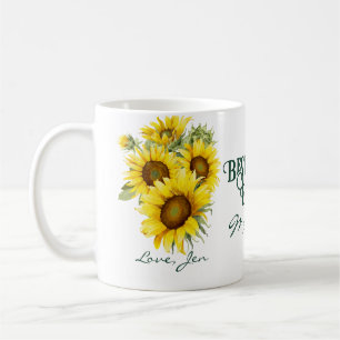 Elegante Schöne Rustikale Sonnenblume Beste Mama Kaffeetasse