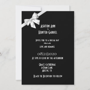 Elegante Schöne Schwarz-weiße Hochzeitseinladung Save The Date