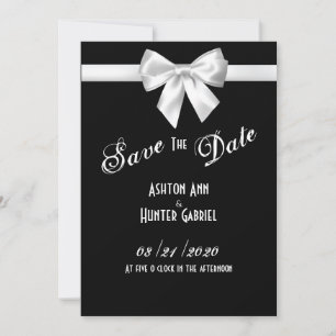 Elegante Schöne Schwarz-weiße Hübsche Hochzeit Save The Date