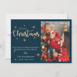 Elegante schöne Typografie Frohe Weihnachten Fot Mitteilungskarte