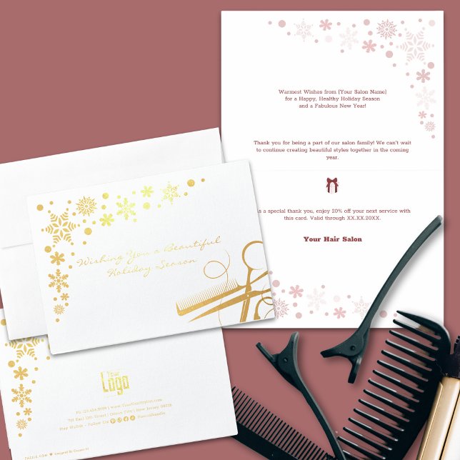 Elegante Schöne Urlaubssaison - Parco della Golena Folienkarte (Elegant Beautiful Holiday Season Gold Foil Foil Card)