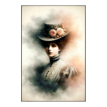 Elegante Schönheit im vintage Nebel