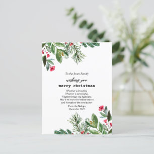 Elegante Schreibmaschinen-Weihnachtsbepflanzung St Feiertagspostkarte
