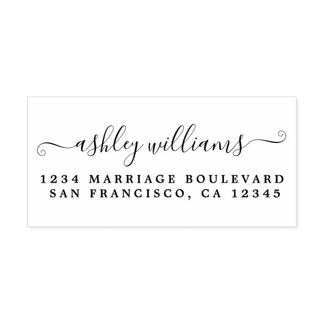 Elegante Schreibschrift Name Adresse Permastempel (Design)