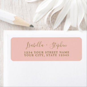 Elegante Schreibschrift Pink und Gold Rücksendeadr