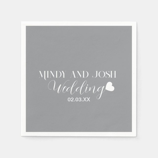 Elegante Schreibschrift schwebendes Herz Serviette (Vorderseite)