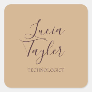 Elegante Schreibweise Quadratischer Aufkleber