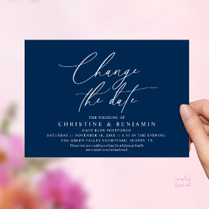 Elegante Schrift Änderung des Datums Hochzeit vers Einladung