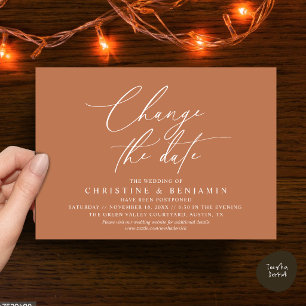 Elegante Schrift Änderung des Datums Hochzeit vers Einladung
