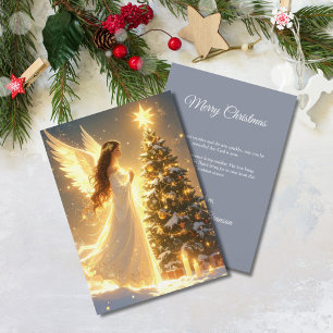 Elegante Schrift Baum Nicht Foto Christlicher Enge Feiertagskarte