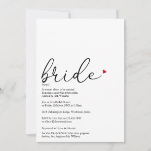 Elegante Schrift Braut Definition Junggesellinnena Einladung