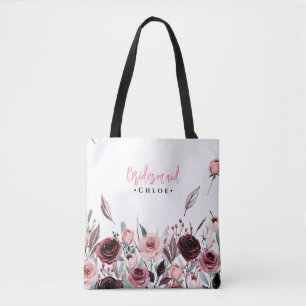 Elegante Schrift Brautjungfer-Tasche   Burgunderro