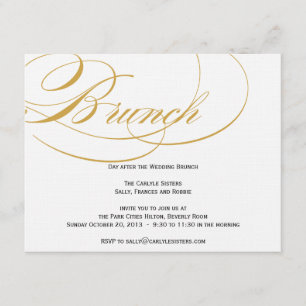 Elegante Schrift Brunch-Einladung - Gold Einladung