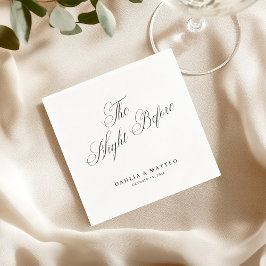 Elegante Schrift Die Nacht Vor Der Probe-Dinnerpar Serviette