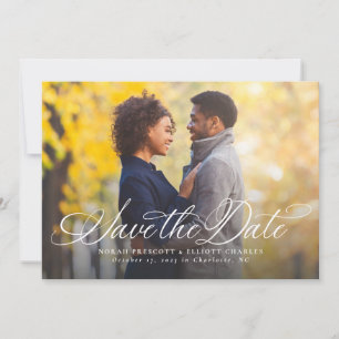 Elegante Schrift einfache Foto-Save-the-Date-Karte Save The Date