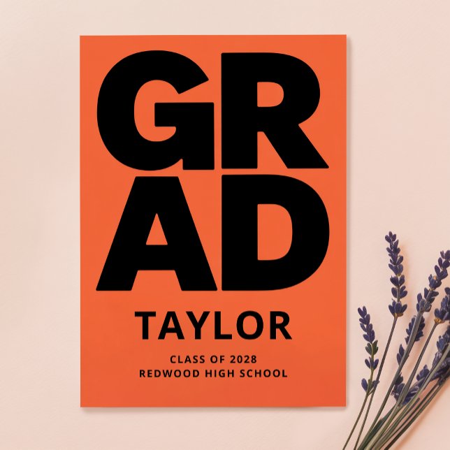 Elegante Schrift Einfache Graduierungsanzeige Absc Postkarte (Von Creator hochgeladen)