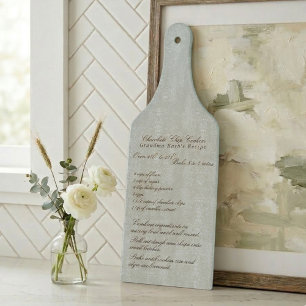 Elegante Schrift Familienrezept Blau Schneidebrett