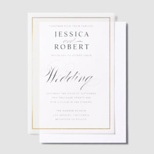 Elegante Schrift Faux-Gold-Rahmen Hochzeit