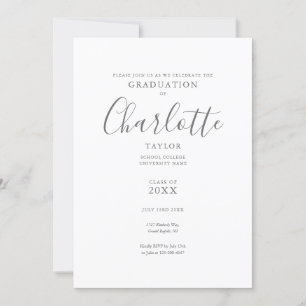 Elegante Schrift Foto-Abschlussfeier  Einladung