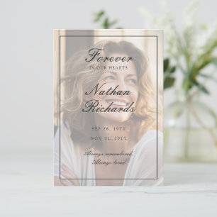 Elegante Schrift Foto Trauer Danke Karte