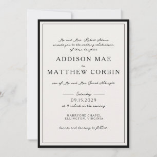 Elegante Schrift-Fotorahmen-Hochzeits-Einladung Einladung