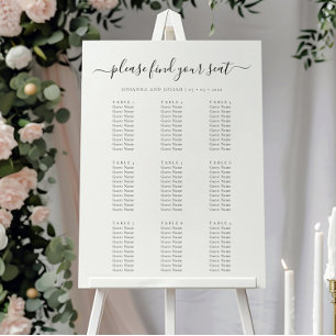 Elegante Schrift Gastliste Hochzeits-Sitzordnung Poster