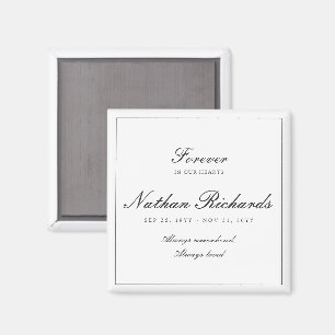 Elegante Schrift Gedenkt Immer in Unseren Herzen Magnet