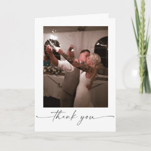 Elegante Schrift gefaltete Hochzeit Danke Karte
