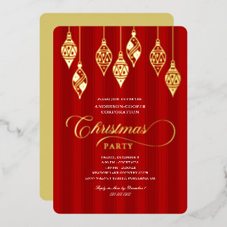 Elegante Schrift Goldfolien-Ornamente Weihnachtsfe Folieneinladung