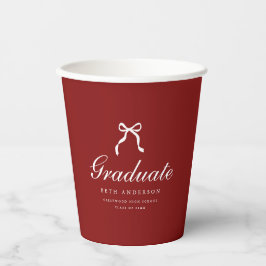 Elegante Schrift Graduationsparty Rote Kokette Sch Pappbecher